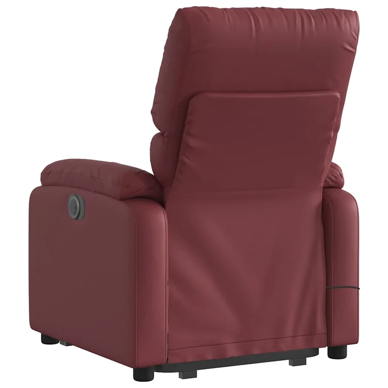 Fauteuil de relaxation fonction massage et inclinable en PVC rouge bordeaux DEC027836