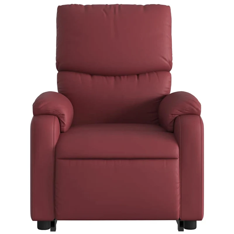 Fauteuil de relaxation fonction massage et inclinable en PVC rouge bordeaux DEC027836