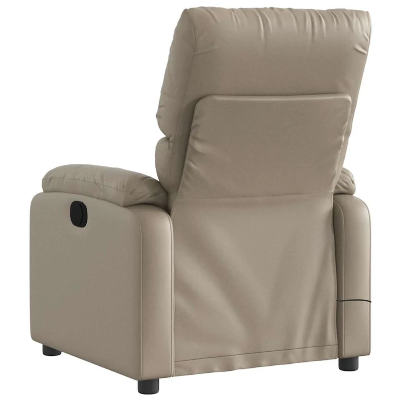 Fauteuil de relaxation TV fonction massage inclinable électrique 6 points de massage en PVC cappuccino DEC027134
