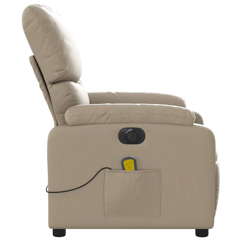 Fauteuil de relaxation TV fonction massage inclinable électrique 6 points de massage en PVC cappuccino DEC027134