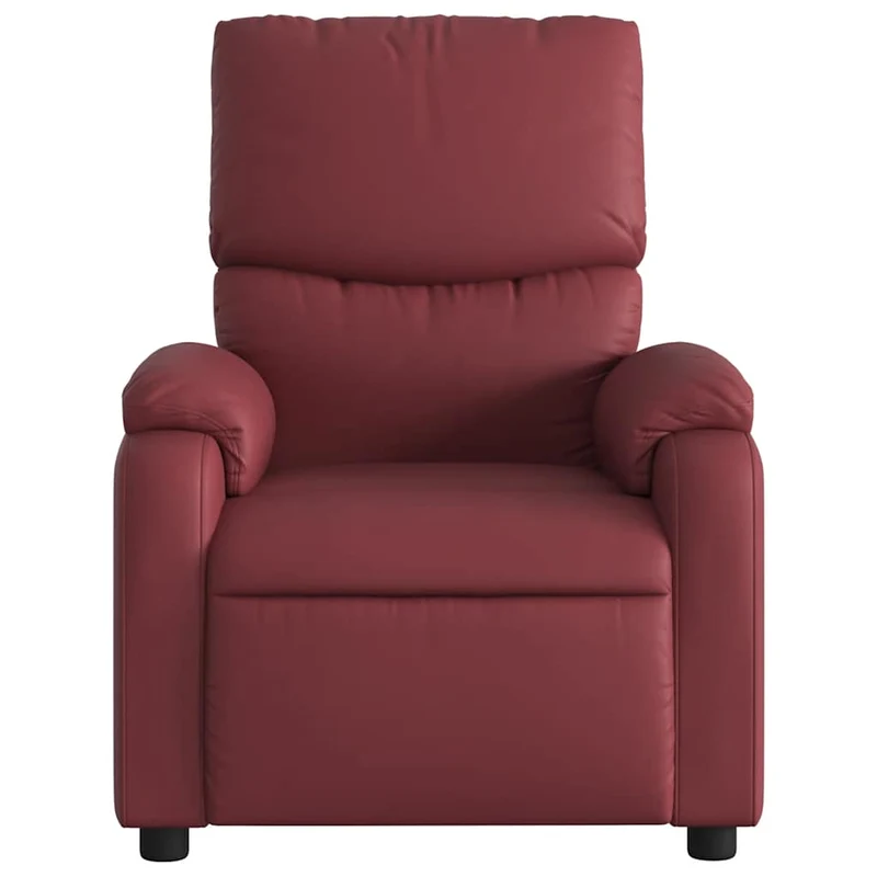 Fauteuil de relaxation TV fonction massage inclinable 6 points de massage en PVC rouge bordeaux DEC027078