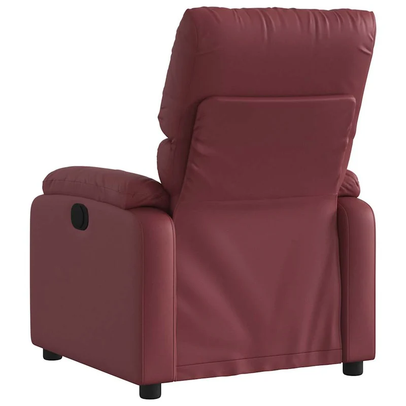 Fauteuil de relaxation TV fonction massage inclinable 6 points de massage en PVC rouge bordeaux DEC027078