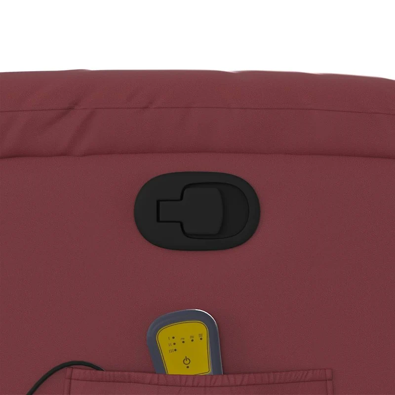 Fauteuil de relaxation TV fonction massage inclinable 6 points de massage en PVC rouge bordeaux DEC027078