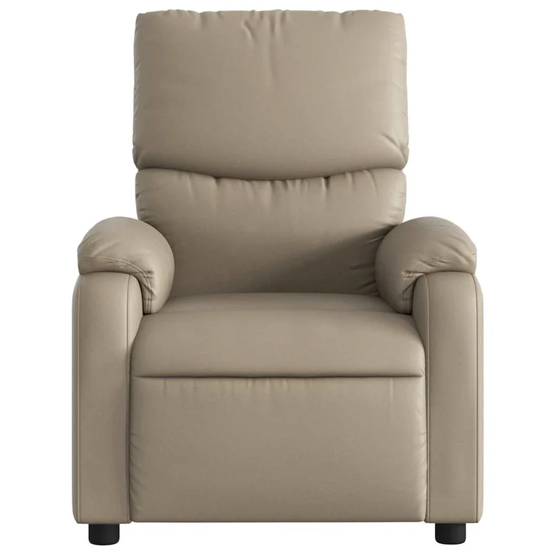 Fauteuil de relaxation TV fonction massage inclinable en PVC couleur cappuccino DEC026873
