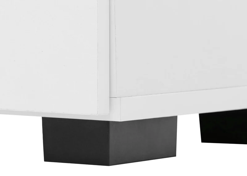 Armoire avec 2 portes design tressé 3D 2 tiroirs Soft-Close 3 compartiments style moderne 138x80x36 cm MDF blanc 04_0009817