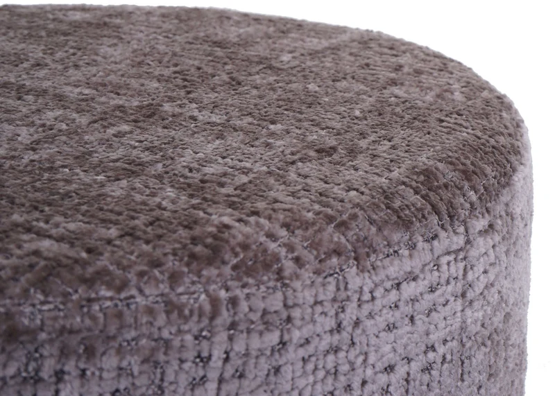 Tabouret réglable pivotant 360° style moderne hauteur réglable Ø 37 cm en tissu chenille brun base acier noir 04_0009950