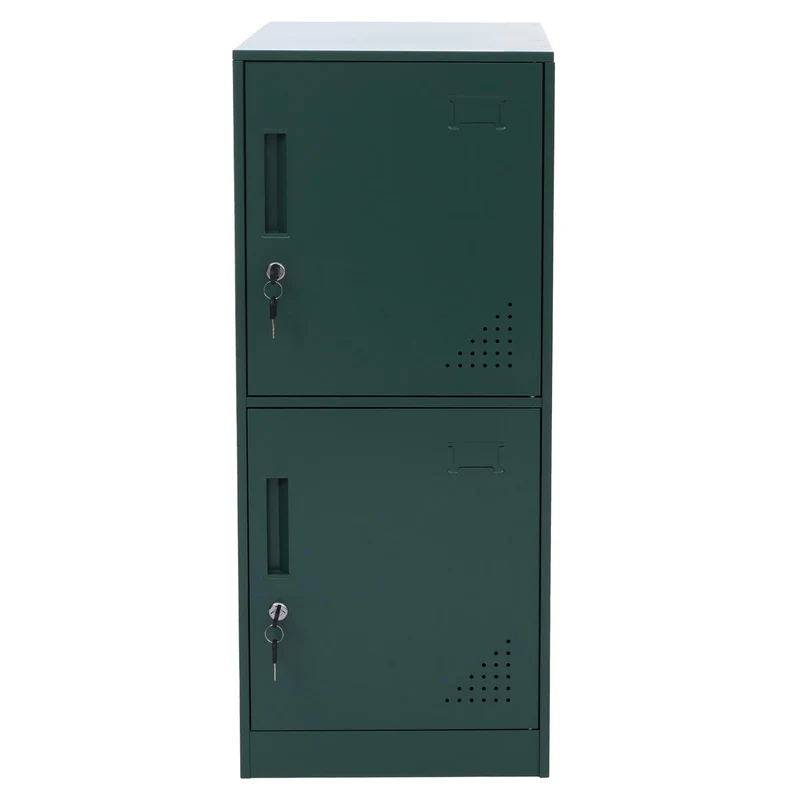 Armoire vestiaire métallique casier de rangement 2 portes 90x38x45 cm vert 04_0008948