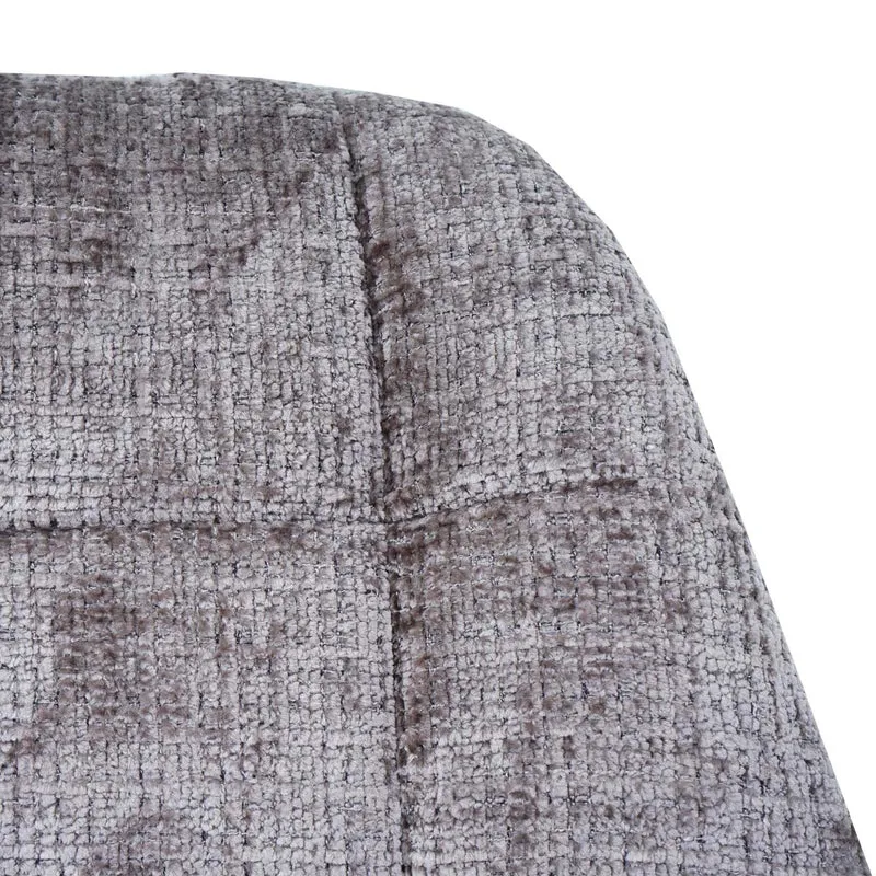 Chaise de salle à manger pivotante 360° en tissu chenille marron pied acier noir mat 04_0009896