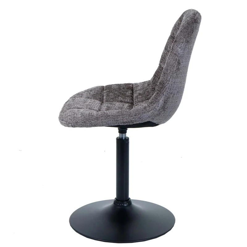 Chaise de salle à manger pivotante 360° en tissu chenille marron pied acier noir mat 04_0009896