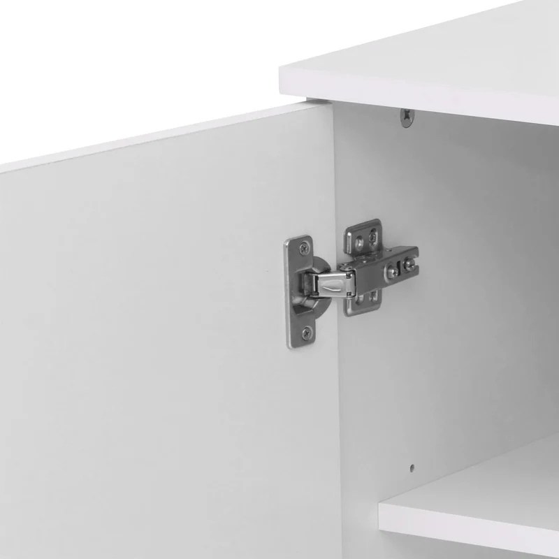 Buffet avec 4 portes avec design tressé 3D 9 compartiments de rangement 83x159x37 cm MDF blanc 04_0009841