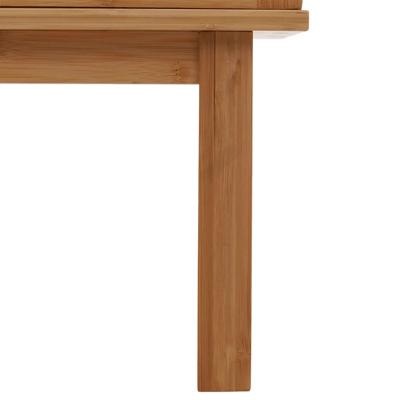 Étagère sur pied en bambou style intemporel 115x80x45 cm avec porte coulissante 3 étagères bambou verni 04_0009777