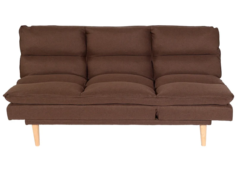 Canapé convertible 180 cm en tissu marron fonction lit 180x110 cm dossier réglable style moderne 04_0010154