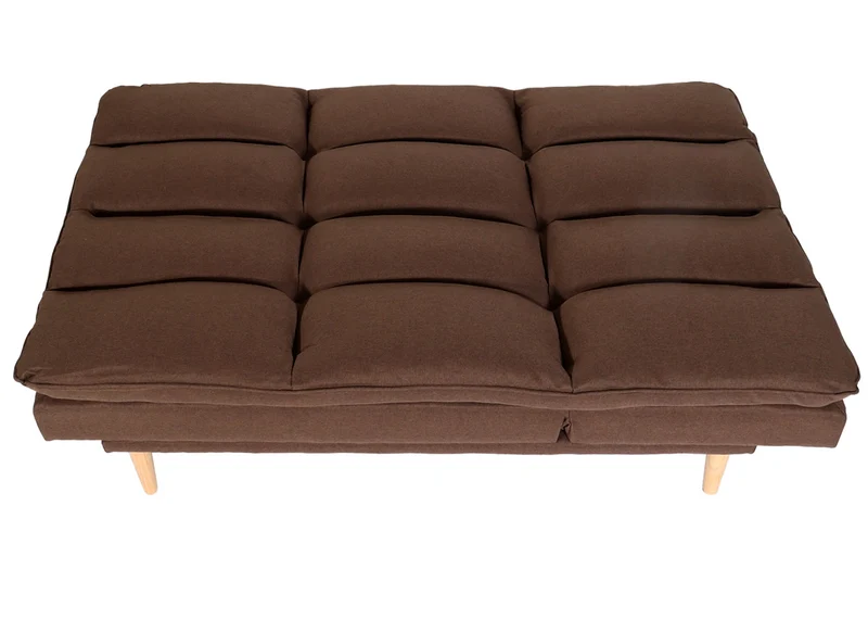 Canapé convertible 180 cm en tissu marron fonction lit 180x110 cm dossier réglable style moderne 04_0010154