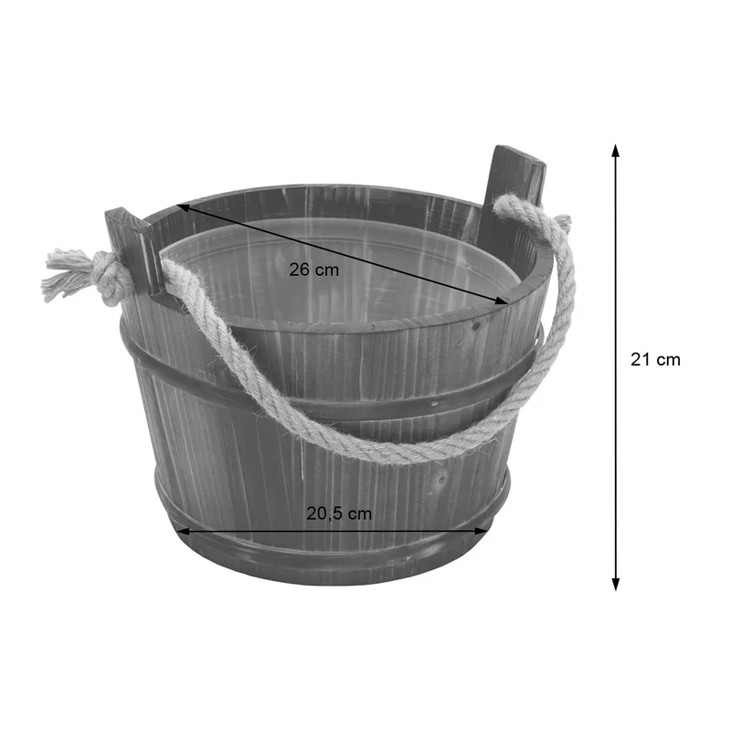 Seau de sauna avec louche insert amovible set sauna 3 pièces 3,5 L en bois de pin brun foncé 04_0010922