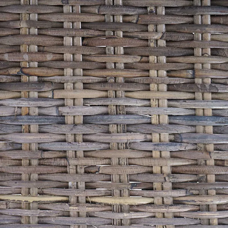 Lot de 4 chaises de salle à manger en kubu-rattan naturel gris pieds en bois massif style naturel et rustique 04_0011438