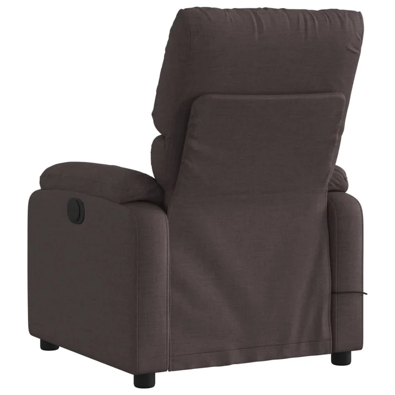 Fauteuil de relaxation TV fonction massage inclinable électrique en tissu marron foncé DEC027194