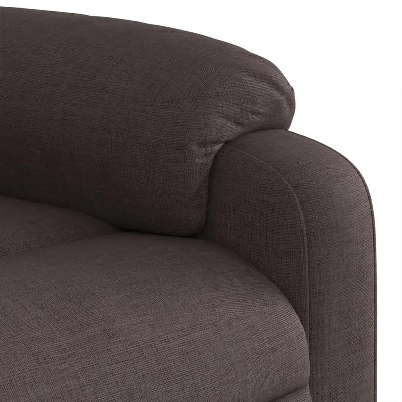 Fauteuil de relaxation TV fonction d'inclinaison manuelle en tissu marron foncé DEC026988