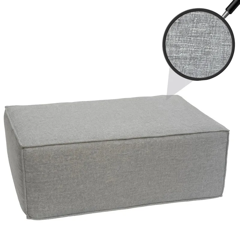 Ottomane pouf repose-pieds modulable rembourrage moelleux 38x97x70 cm en tissu gris clair 04_0009302