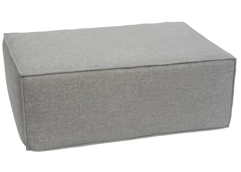 Ottomane pouf repose-pieds modulable rembourrage moelleux 38x97x70 cm en tissu gris clair 04_0009302