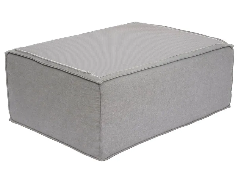 Ottomane pouf repose-pieds modulable rembourrage moelleux 38x97x70 cm en tissu gris clair 04_0009302