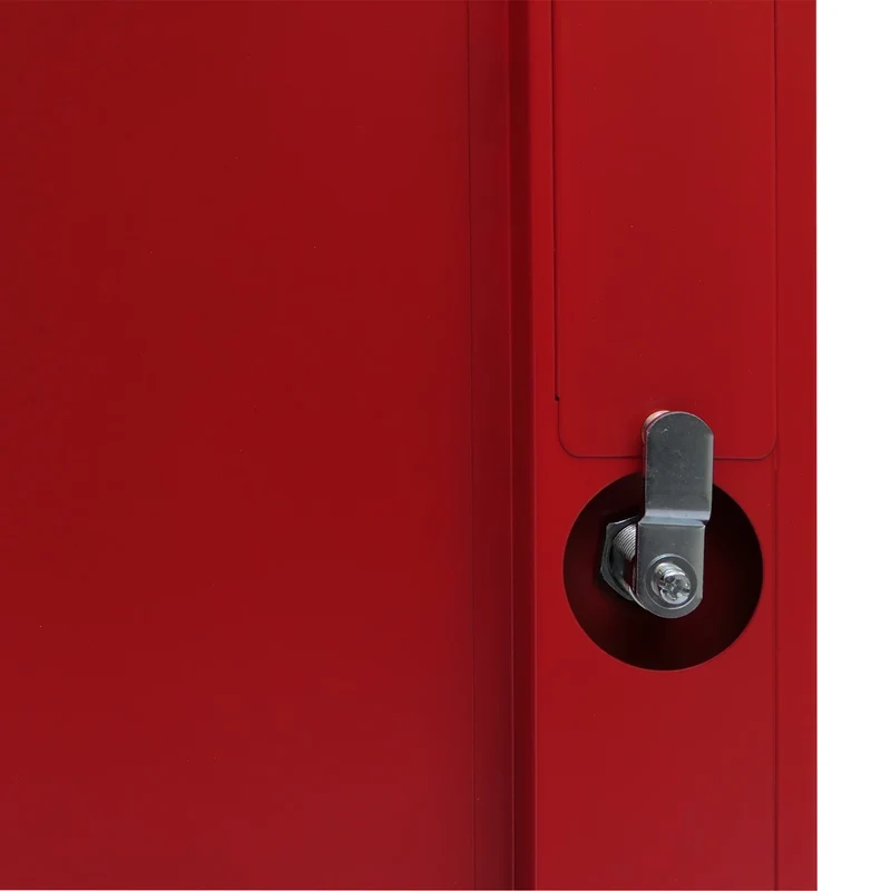 Vestiaire métallique 3 portes serrure avec clés porte-étiquettes et aérations 90x38x45 cm en acier laminé à froid rouge 04_0008939