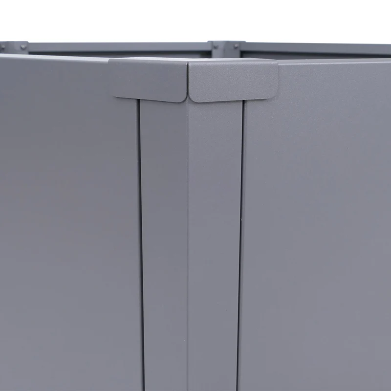 Lot de 3 carrés potagers surélevés bacs hexagonaux 1380 L 77x264x100 cm en acier galvanisé gris revêtement thermolaqué antirouille 04_0008850