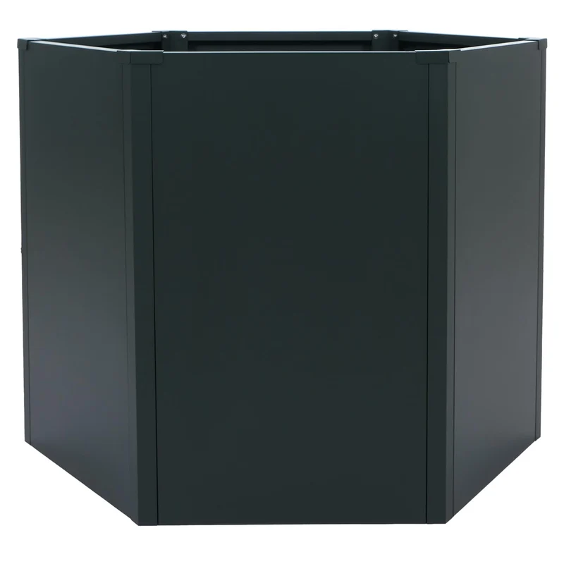 Lot de 3 carrés potagers surélevés bacs hexagonaux 1 380 L 77x264x100 cm en acier galvanisé vert revêtement thermolaqué antirouille 04_0008849