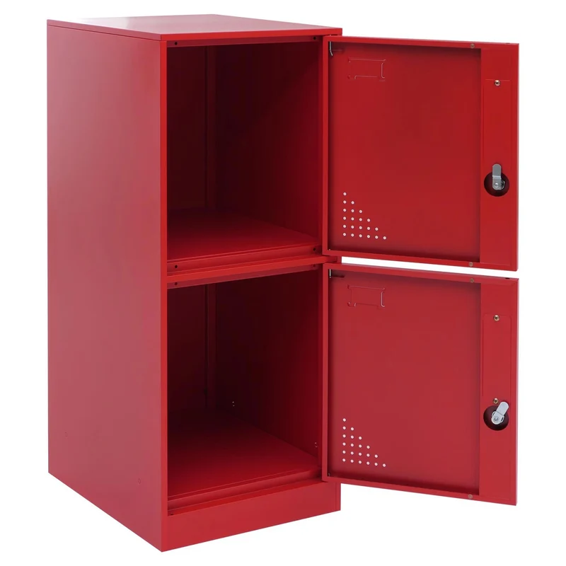 Armoire vestiaire métallique casier de rangement 2 portes 90x38x45 cm rouge 04_0008945