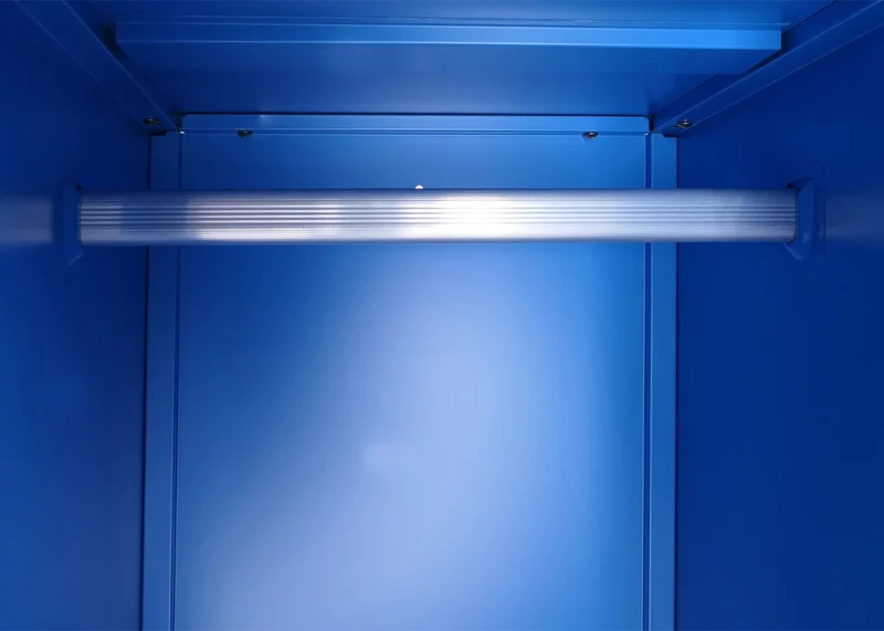 Armoire vestiaire métallique avec tringle et étagère amovible 90x38x45 cm acier bleu 04_0008959