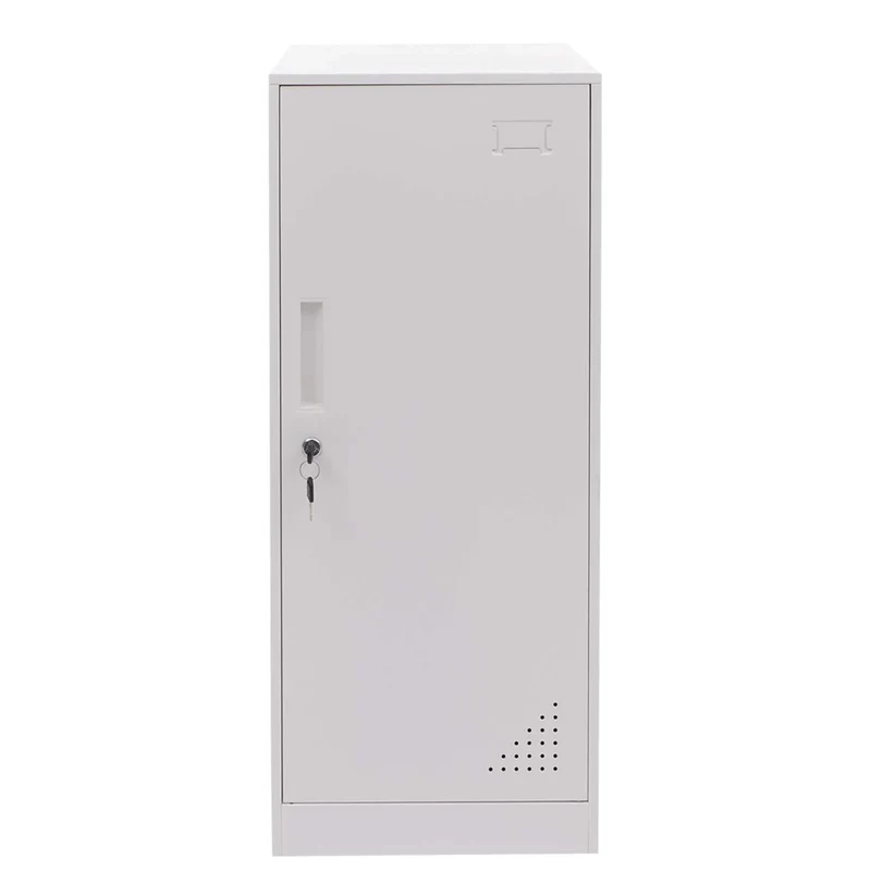 Armoire vestiaire métallique avec tringle et étagère amovible 90x38x45 cm acier blanc 04_0008965