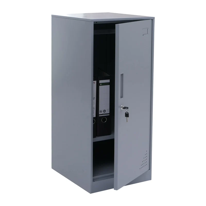 Armoire vestiaire métallique avec tringle et étagère amovible 90x38x45 cm acier gris 04_0008964
