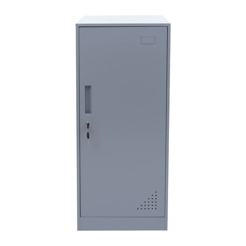 Armoire vestiaire métallique avec tringle et étagère amovible 90x38x45 cm acier gris 04_0008964