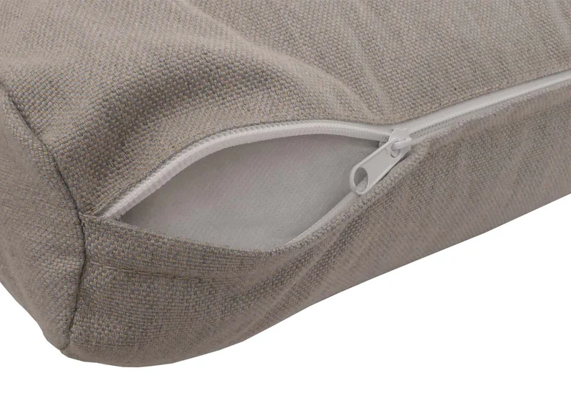 Coussin de dossier déhoussable et lavable garnissage mousse pour salon de jardin 62x54x11 cm housse en tissu gris clair 04_0009452