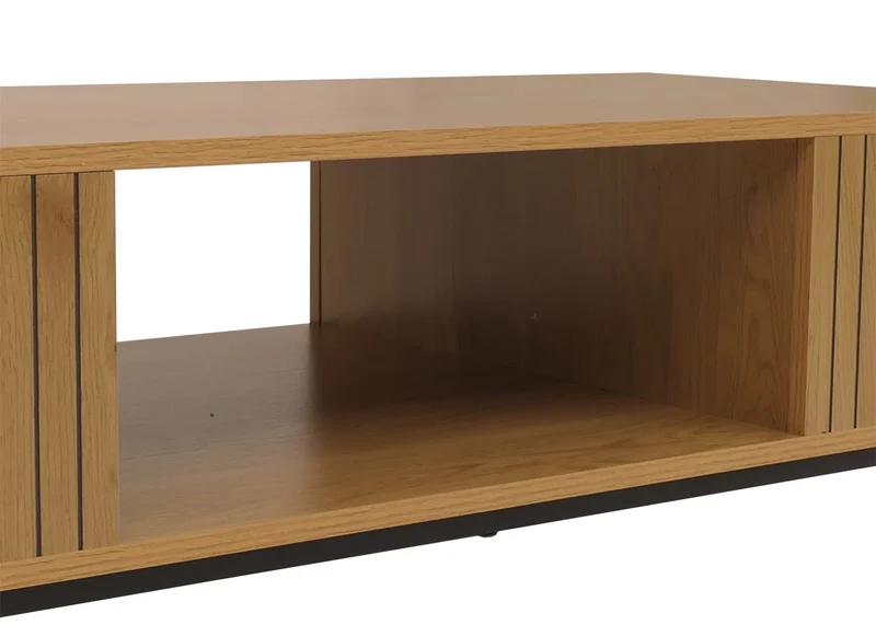 Table basse rectangulaire design épuré salon avec grande capacité de rangement 39 x 120 x 60 cm en MDF naturel 04_0009439