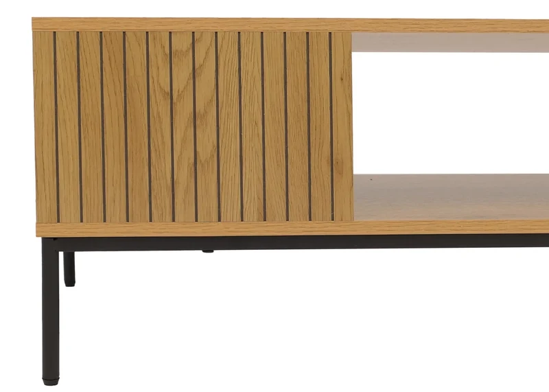 Table basse rectangulaire design épuré salon avec grande capacité de rangement 39 x 120 x 60 cm en MDF naturel 04_0009439