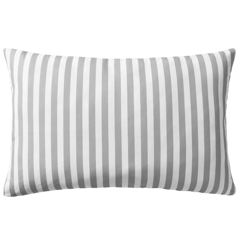 Lot de 2 coussins oreiller pour extérieur décoration jardin 60 x 40 cm rayure gris DEC020111
