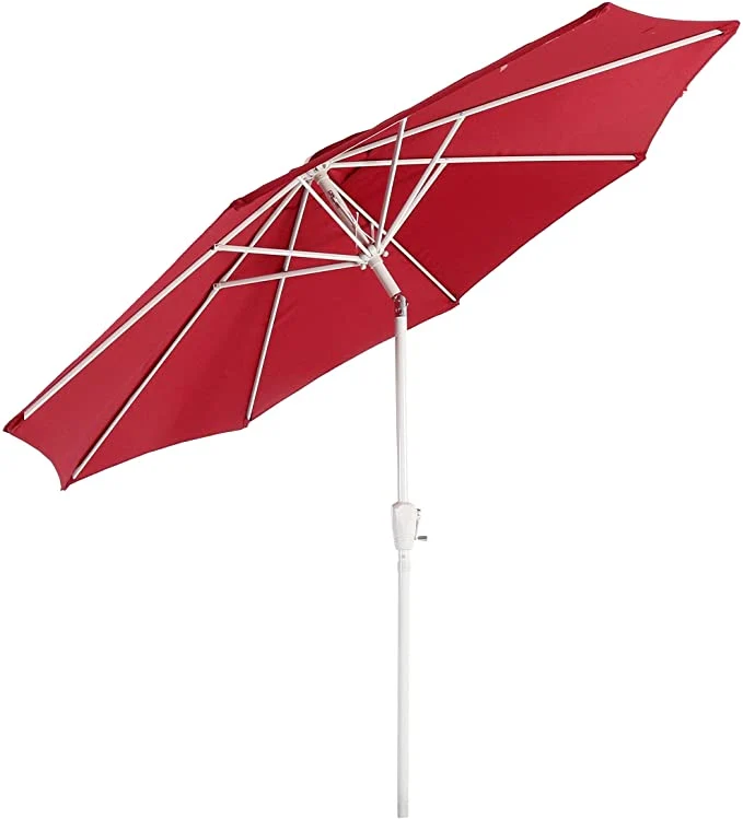 Parasol de jardin Ø 2,7m inclinable polyester/aluminium 5kg rouge 04_0003871