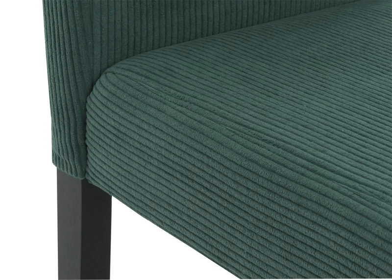 Lot de 2 chaises de salle à manger dossier haut en tissu velours côtelé vert pieds en bois foncés 04_0007330