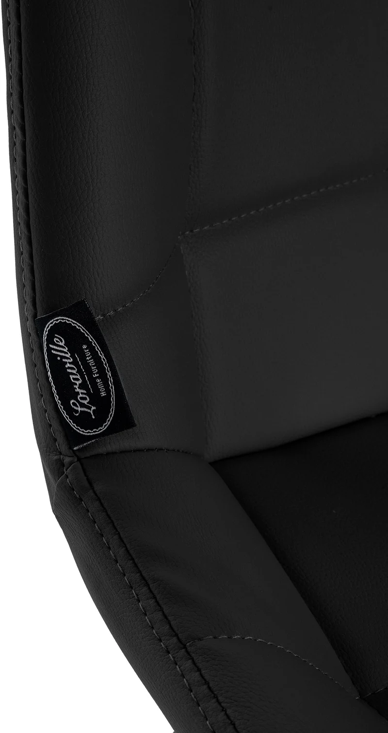 Tabouret de bar x1 avec repose-pieds revêtement en PVC noir piètement à quatre pieds en métal noir 10_0005458