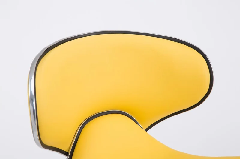 Tabouret de bar chaise de bar hauteur réglable avec repose pieds en synthétique jaune et métal 10_0000080