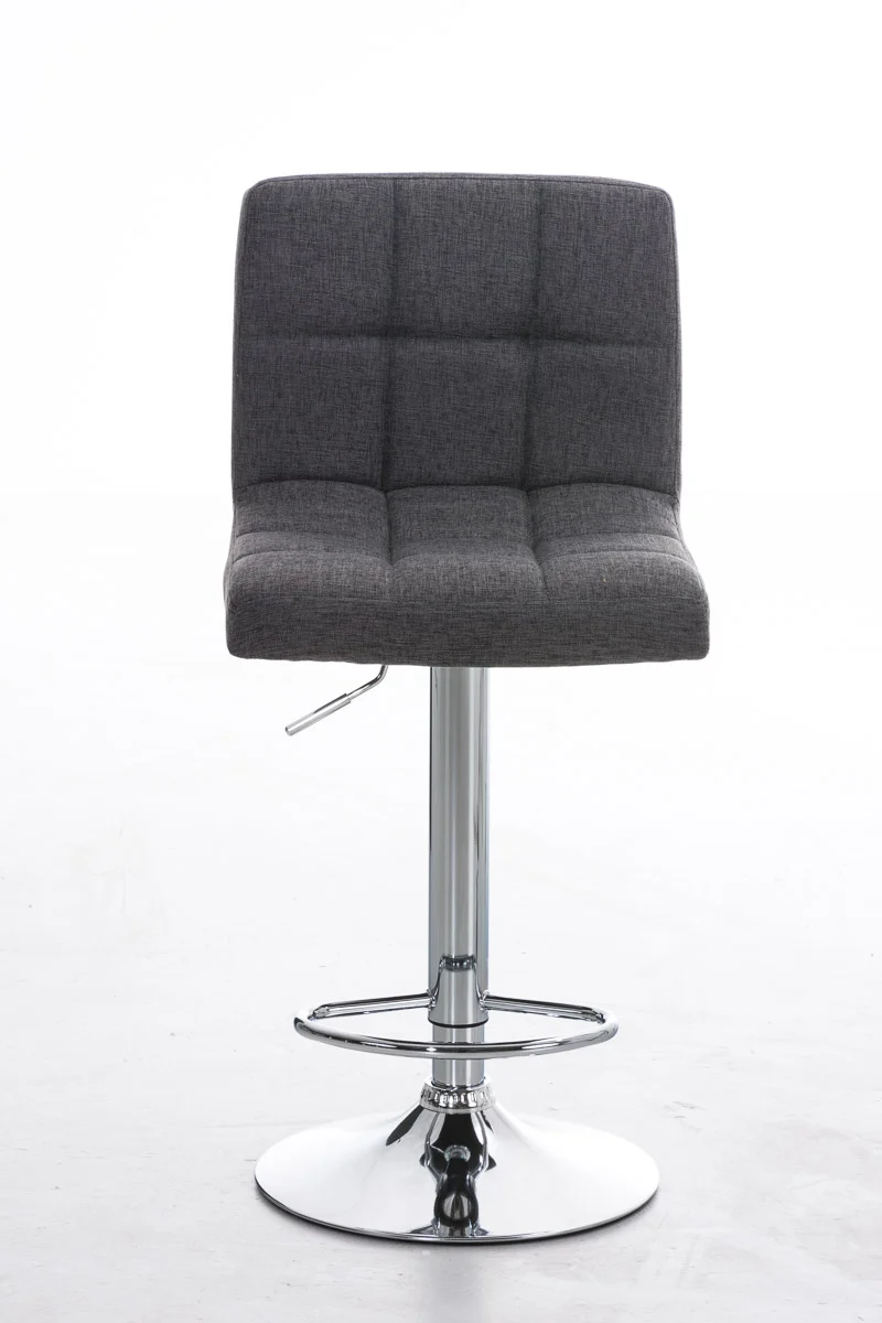 Tabouret de bar x1 avec repose-pieds hauteur réglable design moderne en tissu gris clair 10_0000052