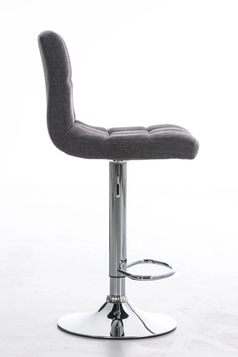 Tabouret de bar x1 avec repose-pieds hauteur réglable design moderne en tissu gris clair 10_0000052