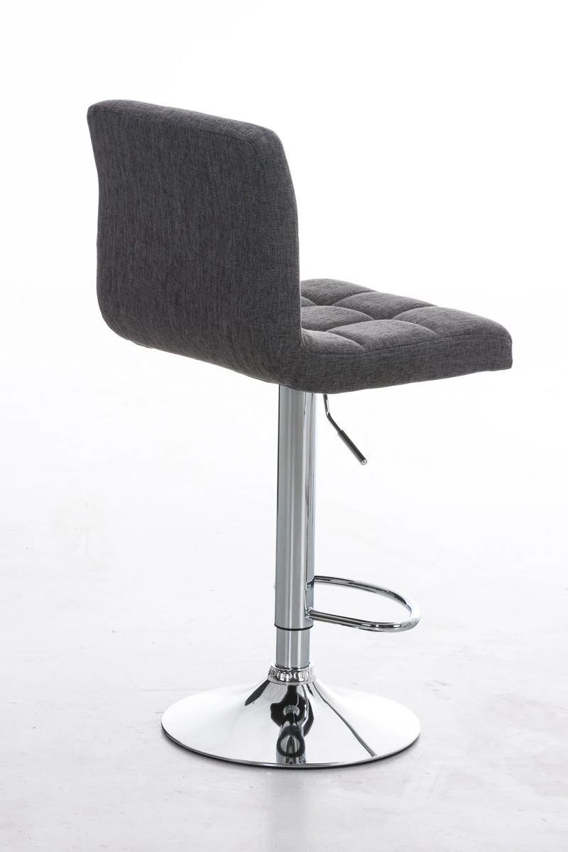 Tabouret de bar x1 avec repose-pieds hauteur réglable design moderne en tissu gris clair 10_0000052