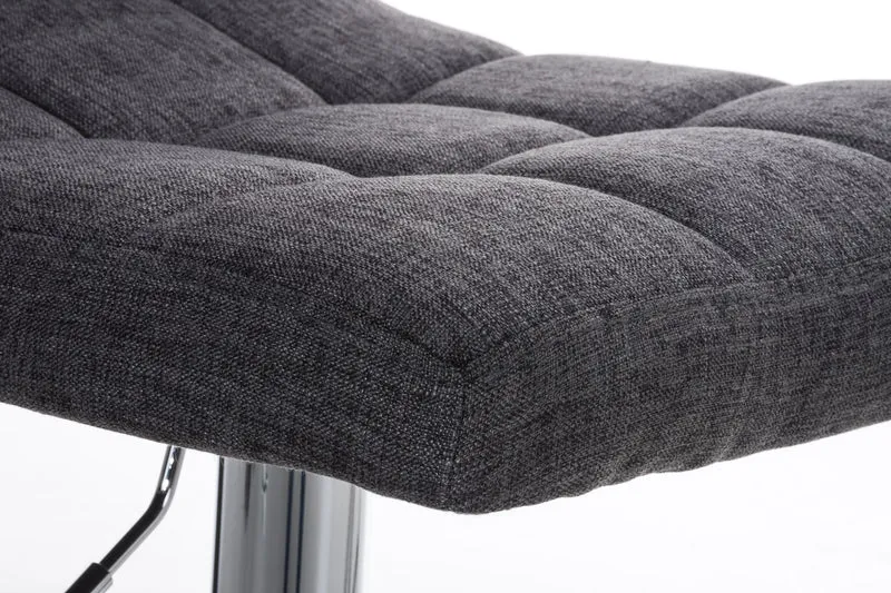 Tabouret de bar x1 avec repose-pieds hauteur réglable design moderne en tissu gris clair 10_0000052