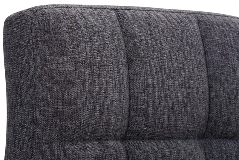 Lot de 2 tabourets de bar design rétro moderne surpiqûres carrées en tissu gris et métal chromé 10_0006728
