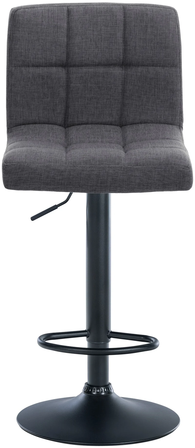 Lot de 2 tabourets de bar style contemporain en tissu matelassé gris clair cadre métal noir 10_0006722