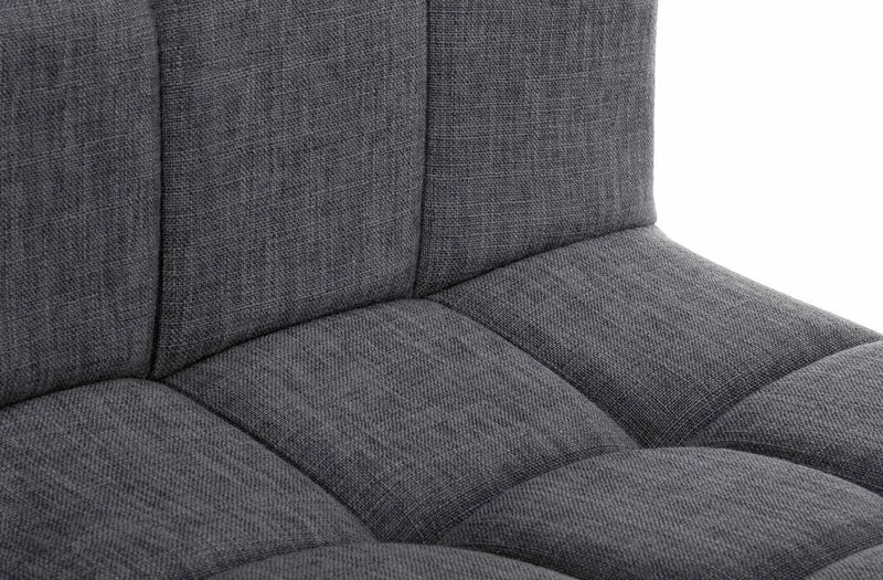 Lot de 2 tabourets de bar style contemporain en tissu matelassé gris clair cadre métal blanc 10_0006721