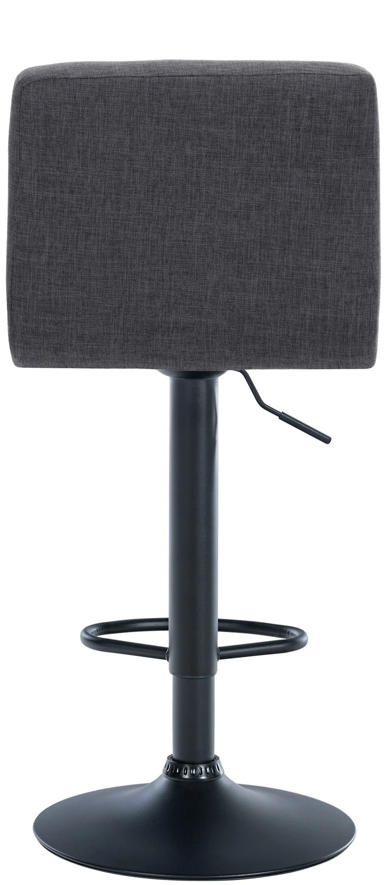 Tabouret de bar x1 style contemporain en tissu matelassé gris clair cadre métal noir 10_0006456