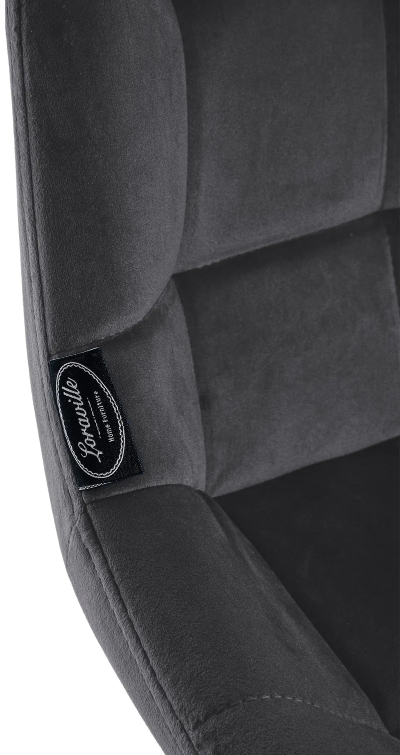 Tabouret de bar x1 avec repose-pieds revêtement en velours gris foncé piètement à quatre pieds en métal noir 10_0005461