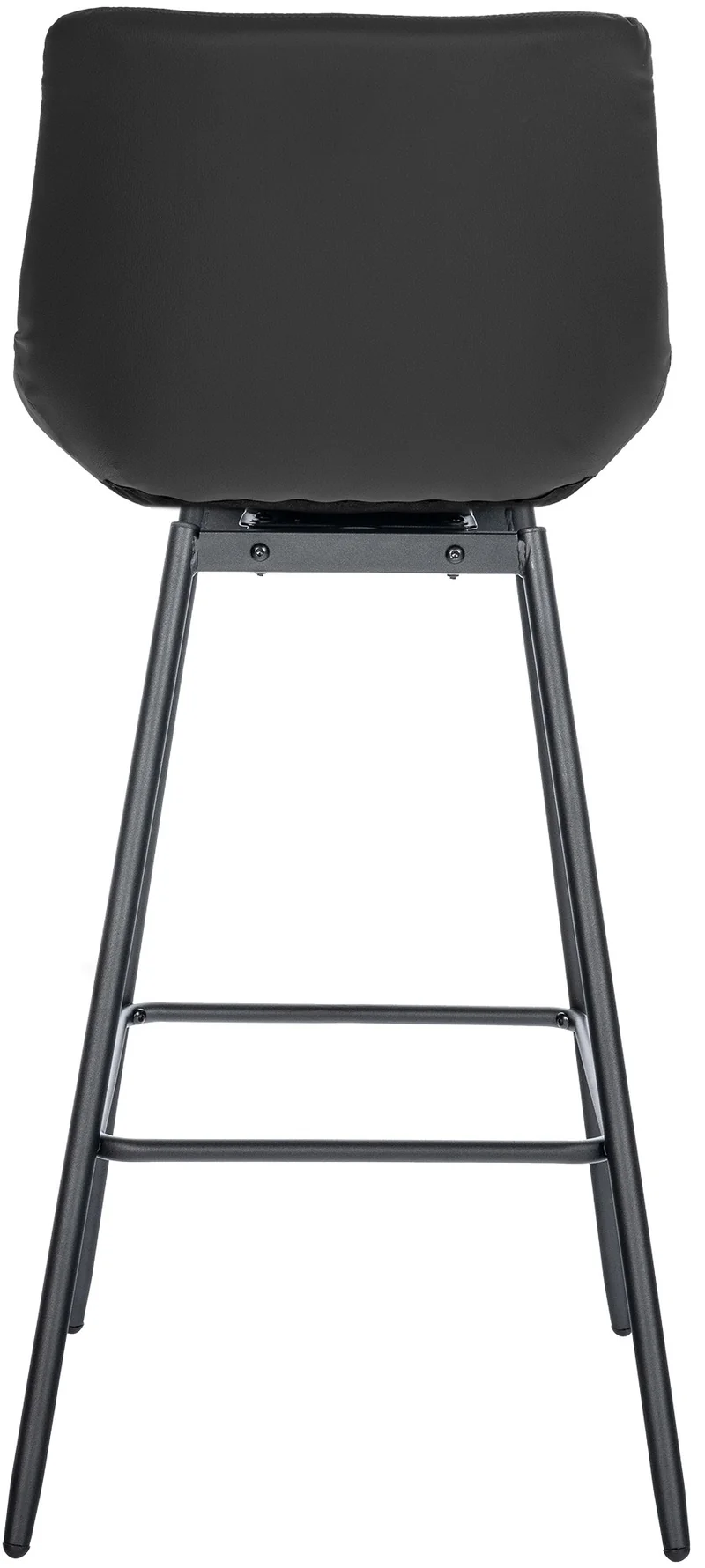 Tabouret de bar pivotant x1 avec repose-pieds revêtement en PVC noir piètement à quatre pieds en métal noir 10_0005469